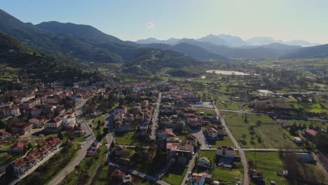 Panoramic-shot-of-Kalavryta,-Greece-on-a-sunny-day