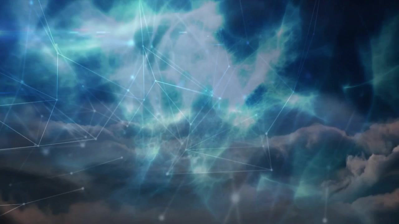 Auroral nebula emerging seeding nodes, lines extending and densifying forming layered cloud pattern