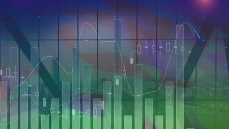 Animation-of-financial-data-processing-over-cityscape