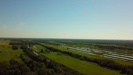 Aerial-view-of-the-Weerribben-National-Park,-Overijssel,-The-Netherlands