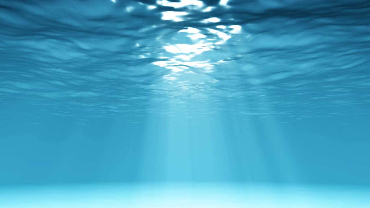 카리브 해의 깨한 물의 느린 움직임 루핑 빛 수중 비디오