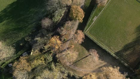 Welland-River-Herbst-Vogelperspektive-Luftmarkt-Harbourough-Großbritannien