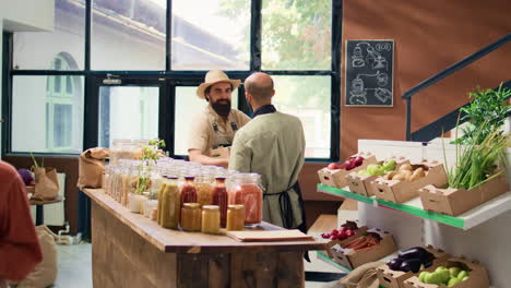 local farmer delivers products to seller