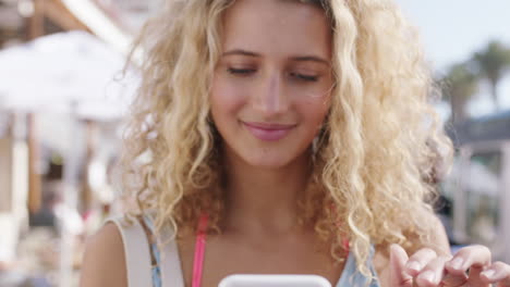 Travel,-summer-and-face-of-woman-with-phone