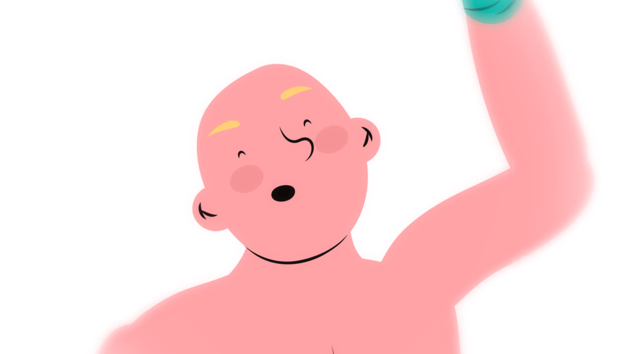 권투의 손으로 그린 일러스트레이션의 애니메이션