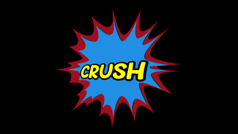 Cartoon-Crush-Comic-Blasen-Sprachschleifen-Animationsvideo,-Transparenter-Hintergrund-Mit-Alphakanal.