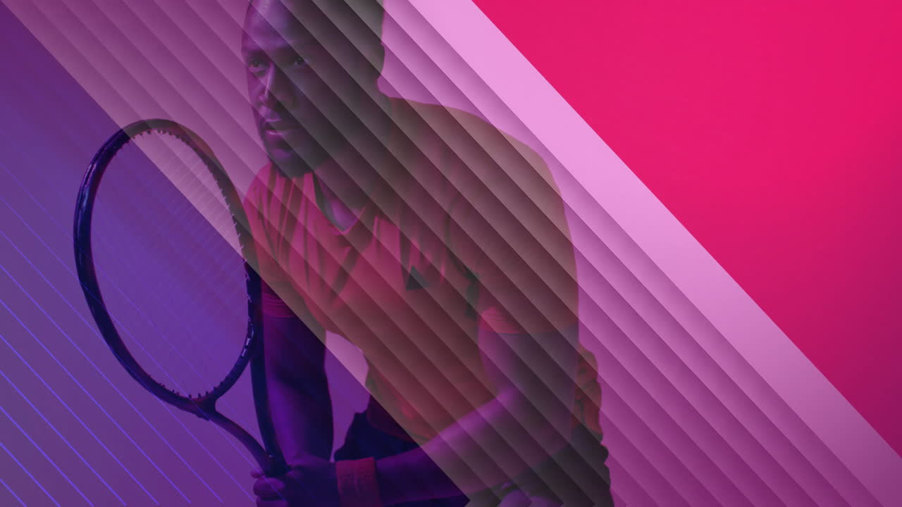 아프리카계 미국인 남자 테니스 선수 위에 프랑스 발의 애니메이션