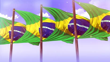 brazilian flag waving in the wind