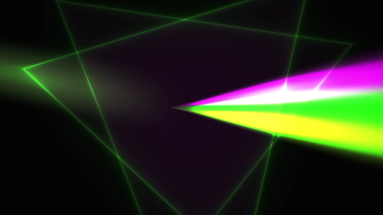 Abstract Neon Triangle with Glowing Light Beams