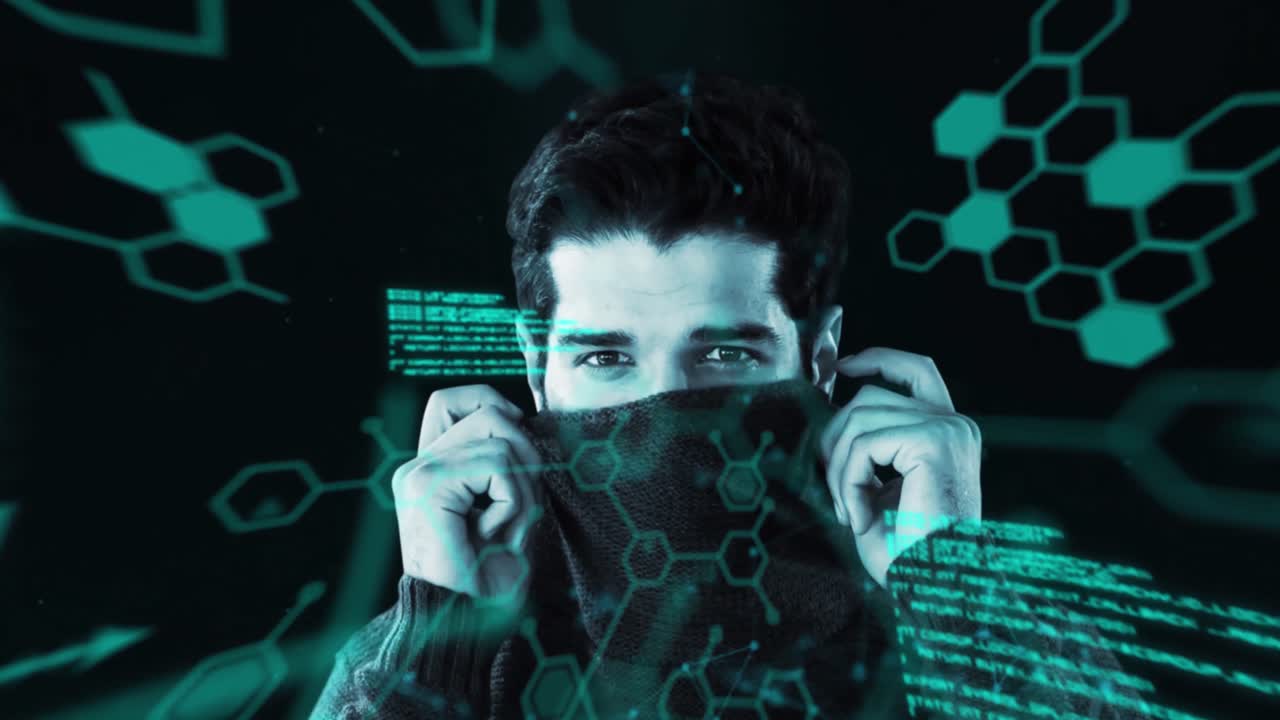 procesamiento de datos médicos contra el hombre que se cubre la cara