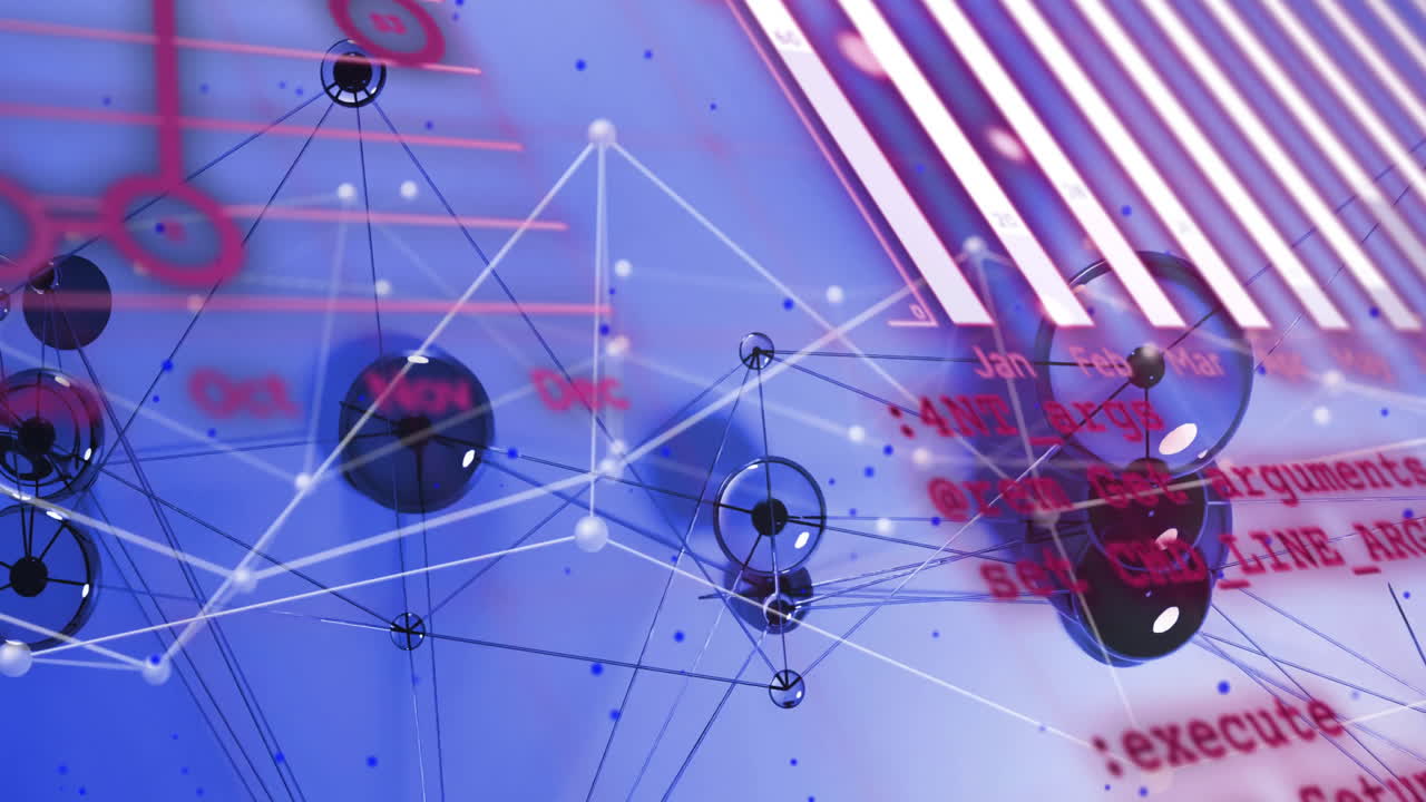 연결 네트워크의 애니메이션 및 디지털 데이터 처리