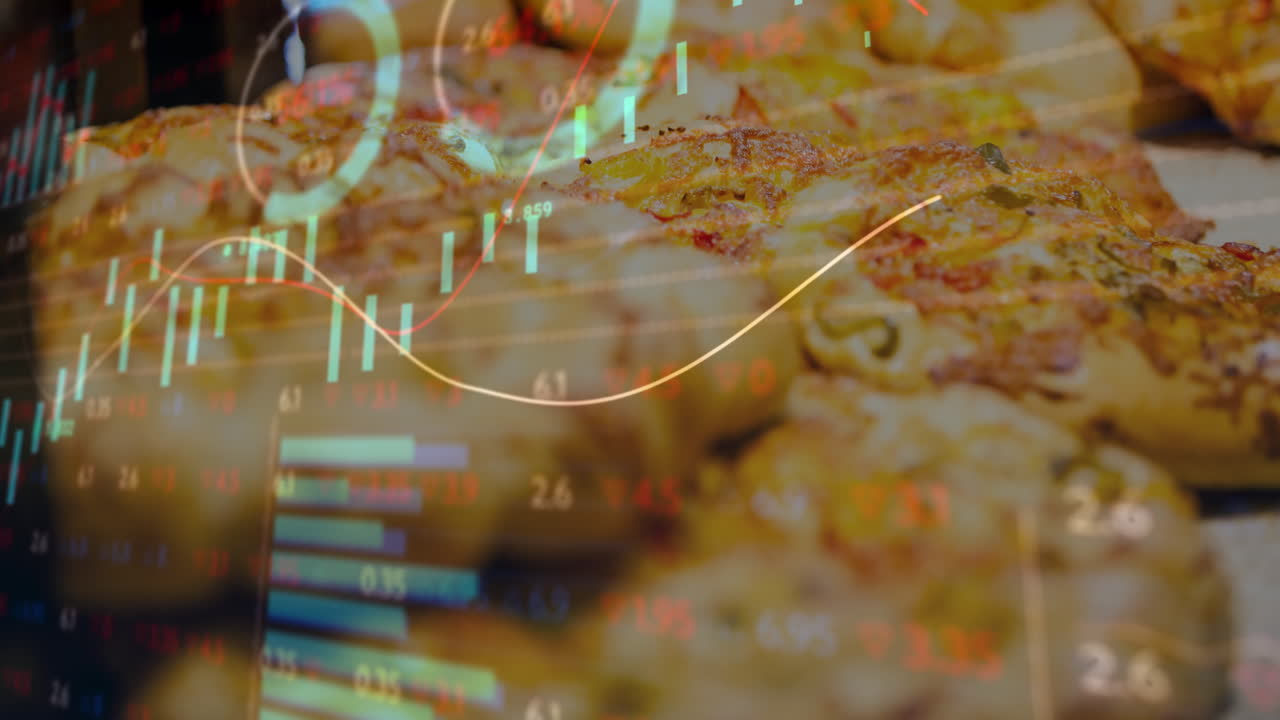 식품에 대한 금융 데이터 처리의 애니메이션