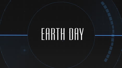 earth day on digital screen with hud circles and futuristic elements