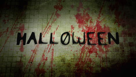 Halloween-En-La-Pared-Oscura-Con-Sangre