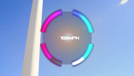 animación del velocímetro sobre el molino de viento