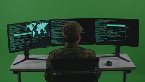militares sobrecarregados com o trabalho do computador