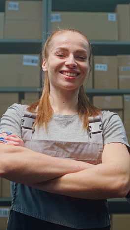 smiling warehouse worker