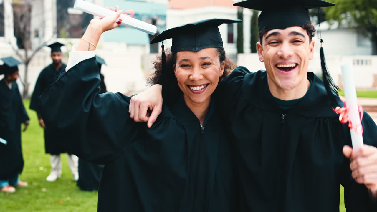 Graduation Celebration with Happy Students