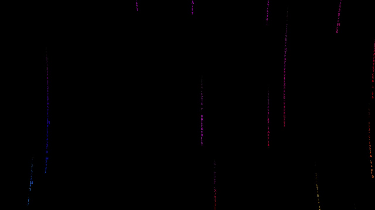 Digital Matrix Code Falling Down on Black Background