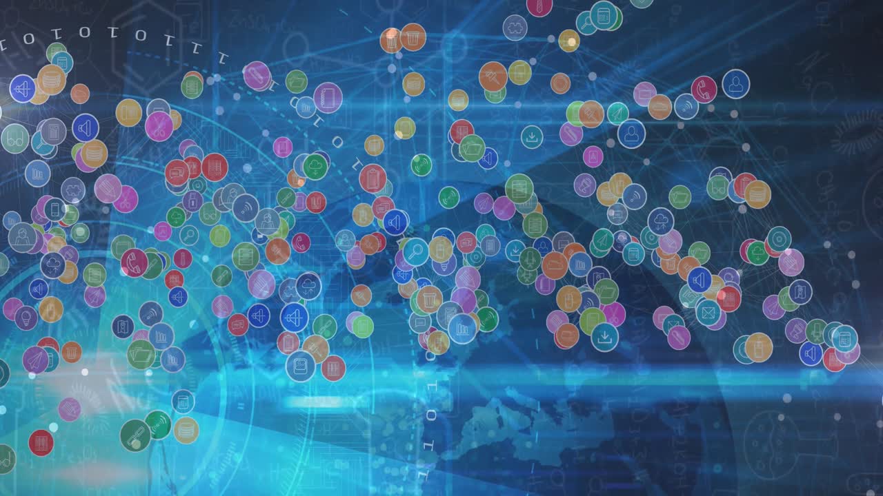 비즈니스 사람들에 대한 아이콘과 연결 네트워크의 전 세계의 애니메이션