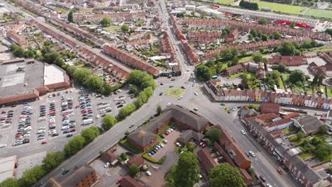 aerial view of a residential area in the uk