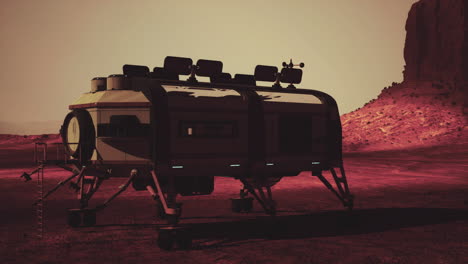 a futuristic rover on mars