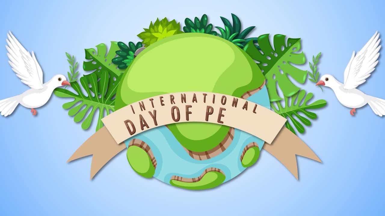 국제 평화의 날을 기념하는 애니메이션