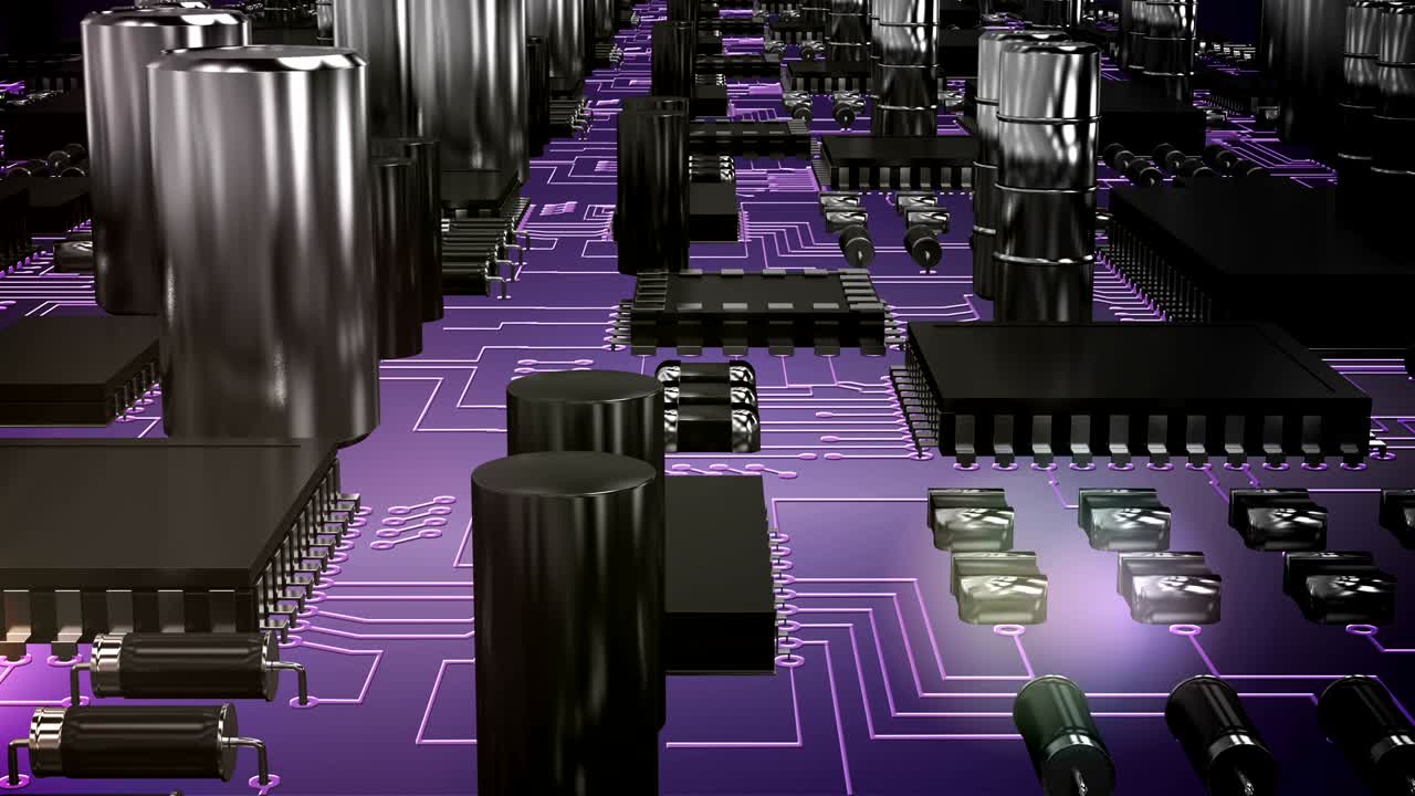 전자 회로판의 클로즈업