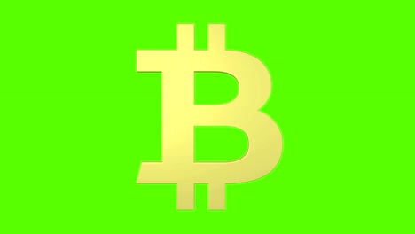 bitcoin cryptocurrency icon logo 3d rotating loop green screen