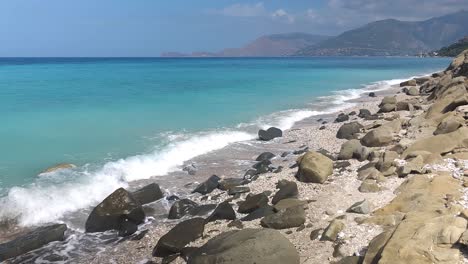 wild mediterranean beauty: azure sea, clear cliffs, and the untamed shoreline - nature's majestic display of coastal serenity