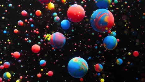 colorful bubbles oil beautiful acrylic paint universe color moving multicolored. fantastic hypnotic surface. gravitation metamorphosis bubbles of bright colors moving oil surface. chemical reaction.