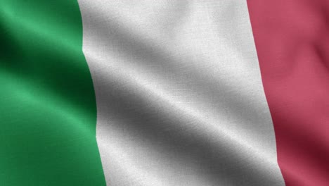 Closeup-waving-loop-4k-National-Flag-of-Italy