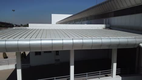 Side-drone-shot-of-a-government-owned-medical-storage-center-near-Mexico-City