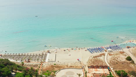 flying over villasimius beach towards the sea