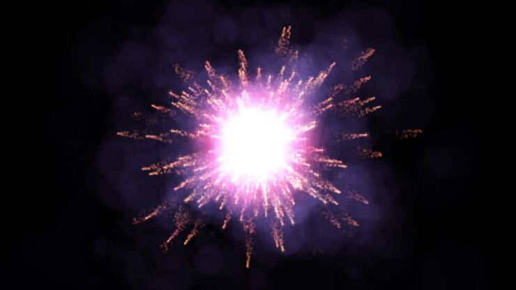 Pink and Purple Fireworks Explosion