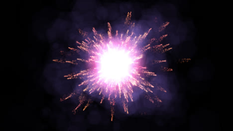 explosión de fuegos artificiales rosados y púrpuras