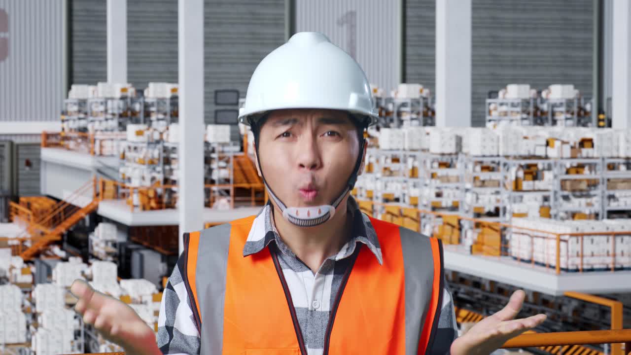 화가 난 창고 노동자