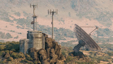 remote military outpost in a desert landscape