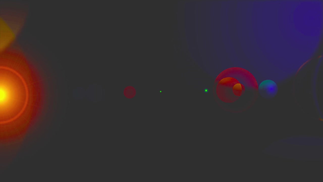 Globi di luce astratti e vibranti ed effetto lens flare