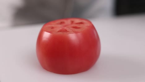 cutting a tomato