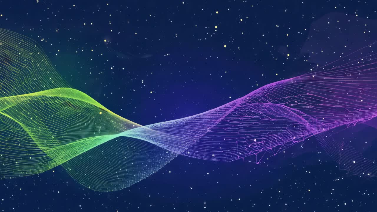 Abstract Space Background with Colorful Lines and Stars