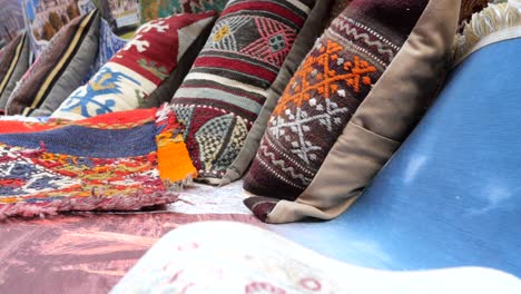 colorful ethnic pillows and rugs