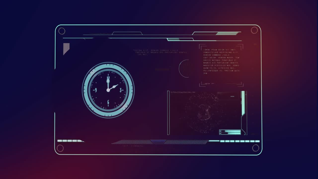 Animation of data processing over screen