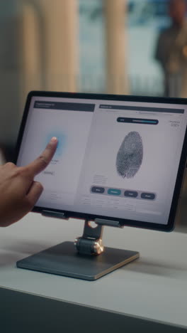 fingerprint scanning process on a tablet