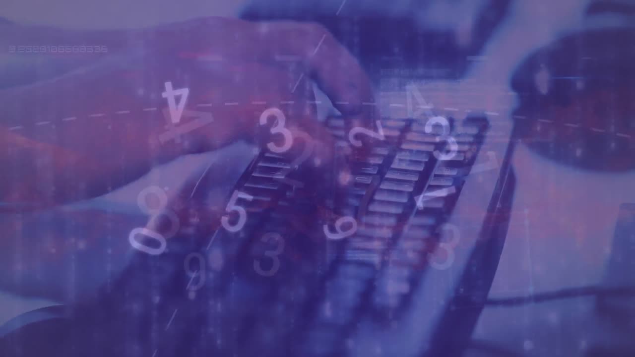 Animation of network of connections over person using keyboard