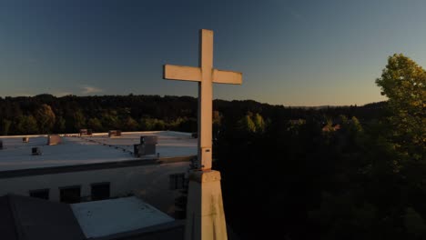 close up cross on steeple of a church in portland oregon