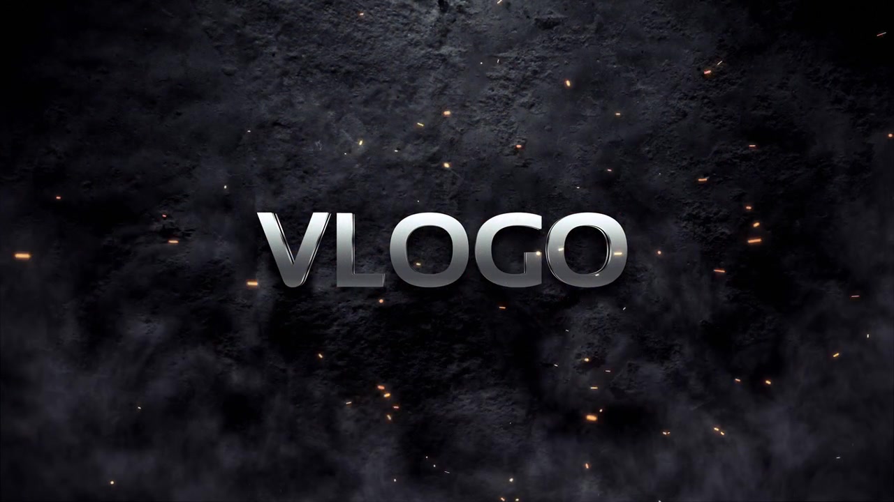 Filmisk logoafsløring med glødende gnister og røg