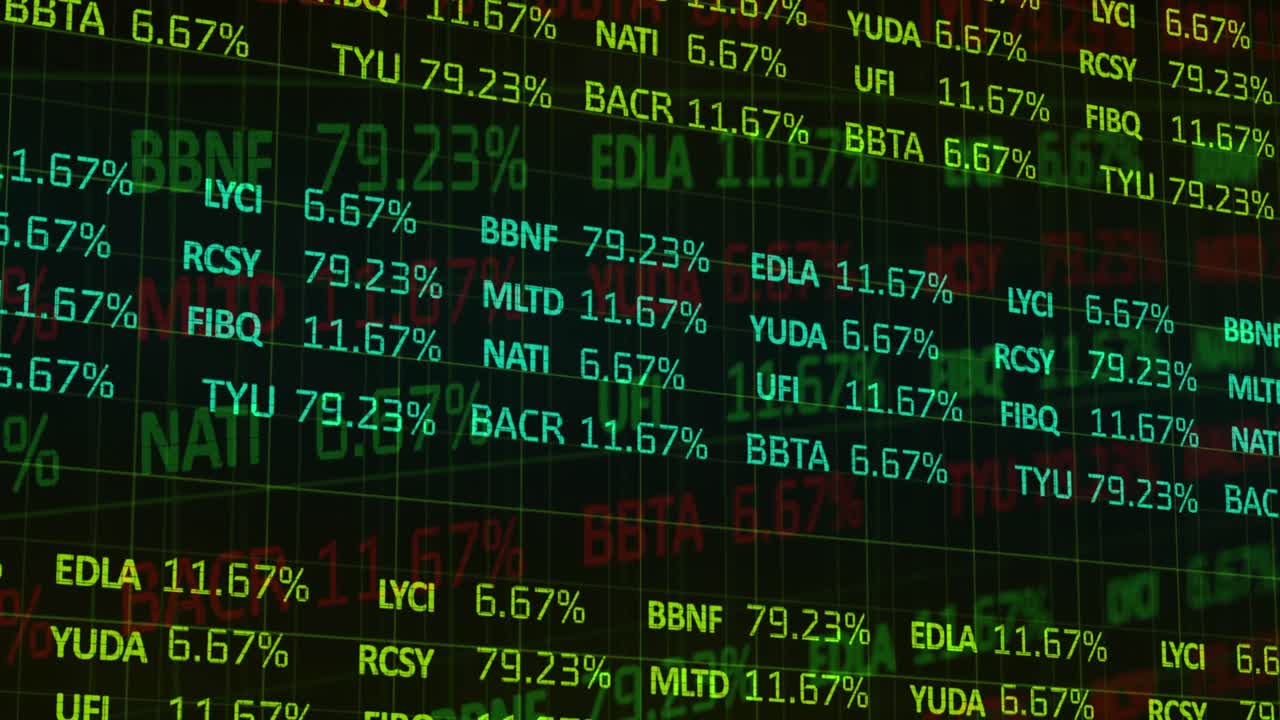 Animazione dell'elaborazione di statistiche e dati finanziari