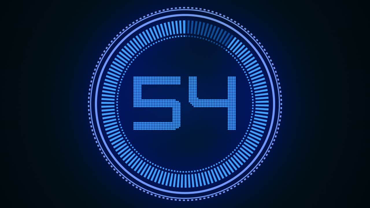 4k цифровой хронометр обратный отсчет. 60 секунд