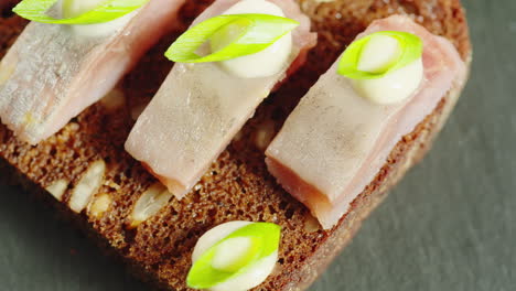 smoked herring on rye bread